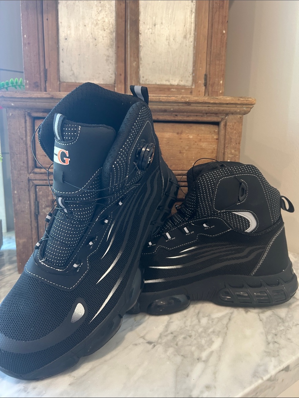 Men's Black STEEL TOE High-Top WORK BOOTS Performance